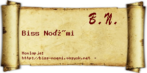 Biss Noémi névjegykártya